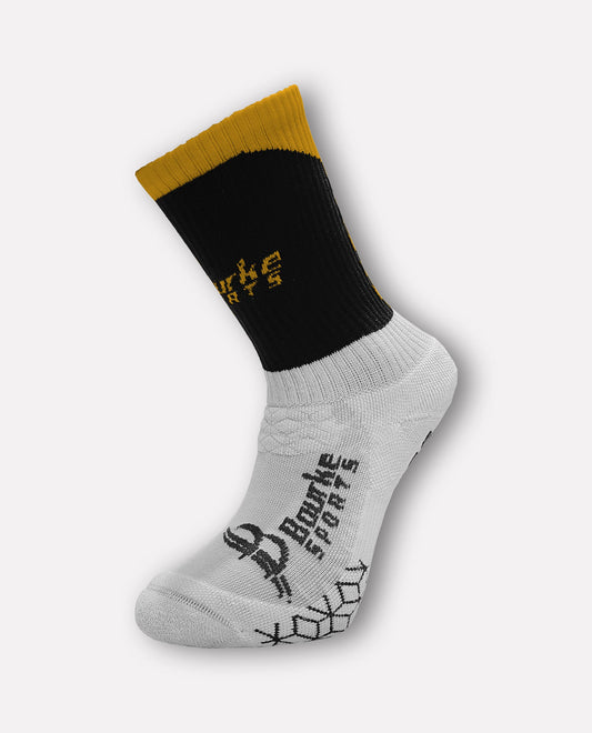 Miniz Chevron Socks (Kids 12-3) Black & Amber
