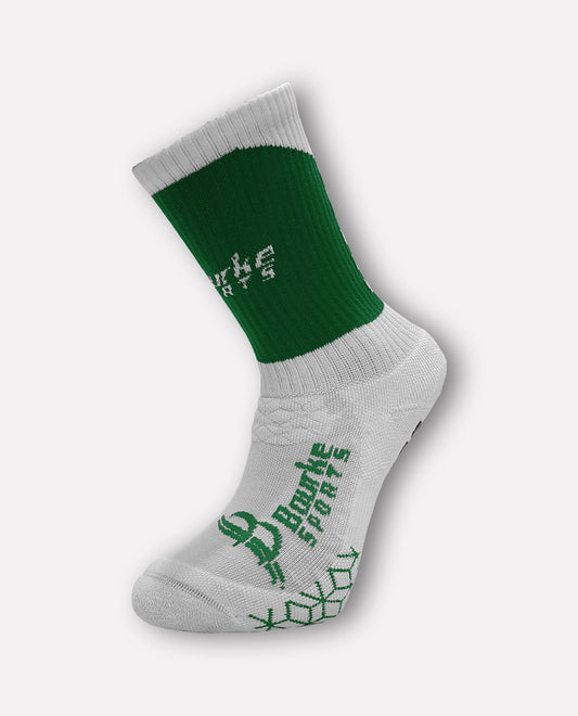 Miniz Chevron Socks (Kids 12-3) Green & White