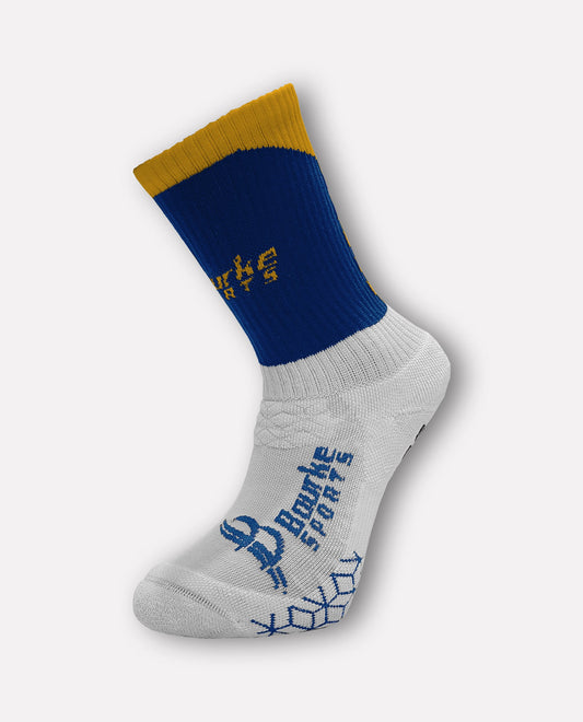 Miniz Chevron Socks (Kids 12-3) Blue & Amber