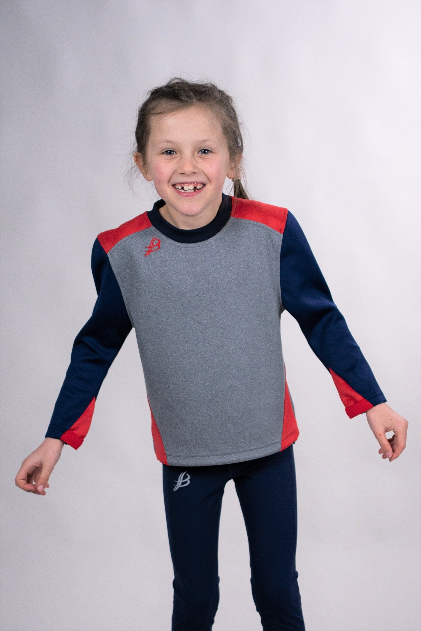 BUA20 Kids Crew Neck (Red & Navy) Age 9/10
