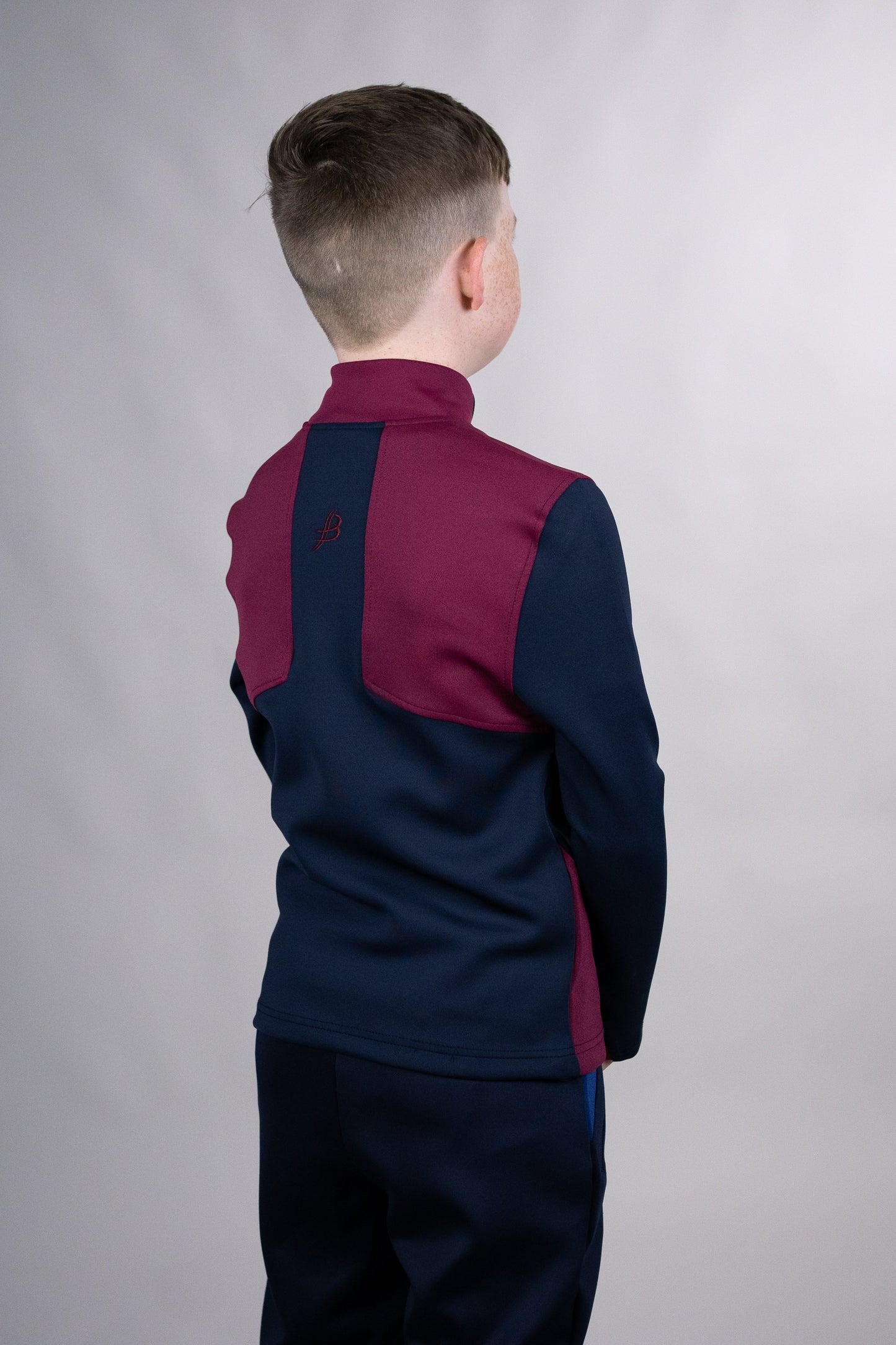 BUA20 Kids Half Zip (Navy & Maroon) Age 10/11