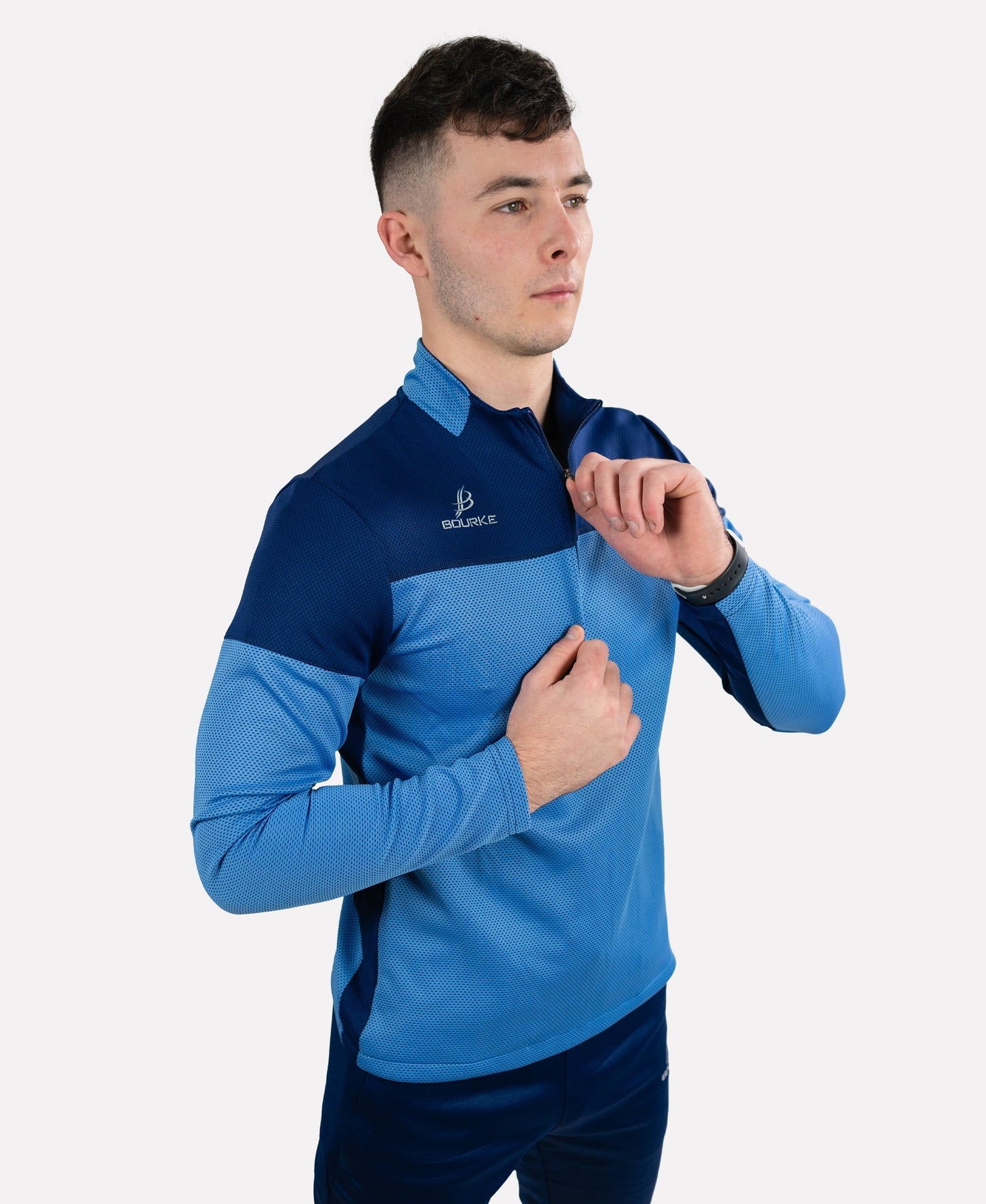 TACA Adult Half Zip (Sky Blue/Navy) MEDIUM