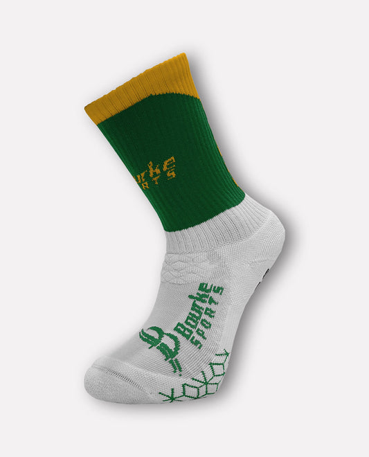 Miniz Chevron Socks (Kids 12-3) Green & Amber