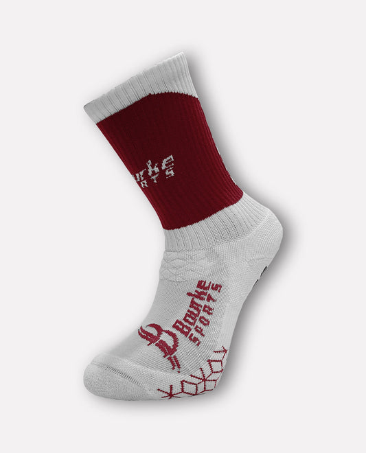 Miniz Chevron Socks (Kids 12-3) Maroon & White