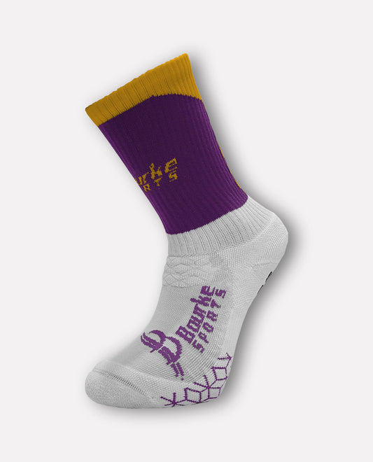 Miniz Chevron Socks (Kids 12-3) Purple & Amber