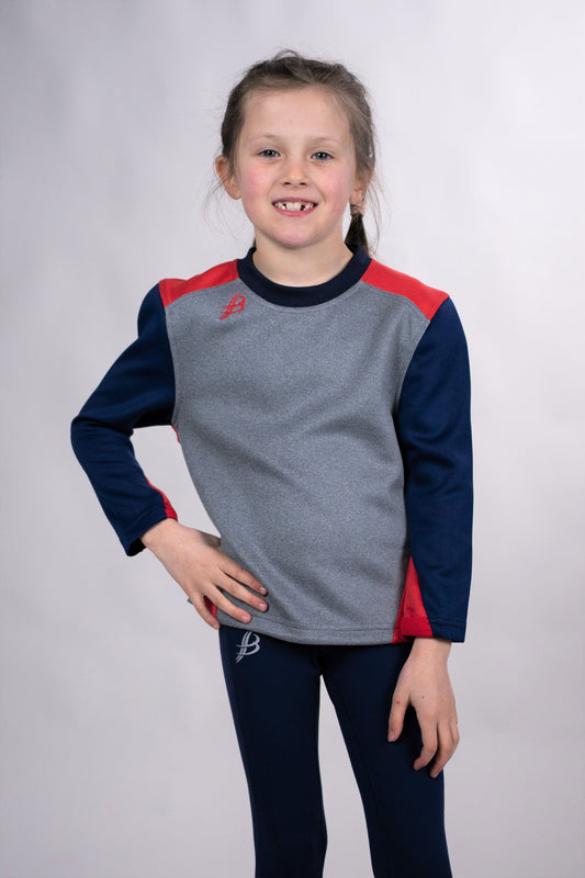 BUA20 Kids Crew Neck (Red & Navy) Age 5/6